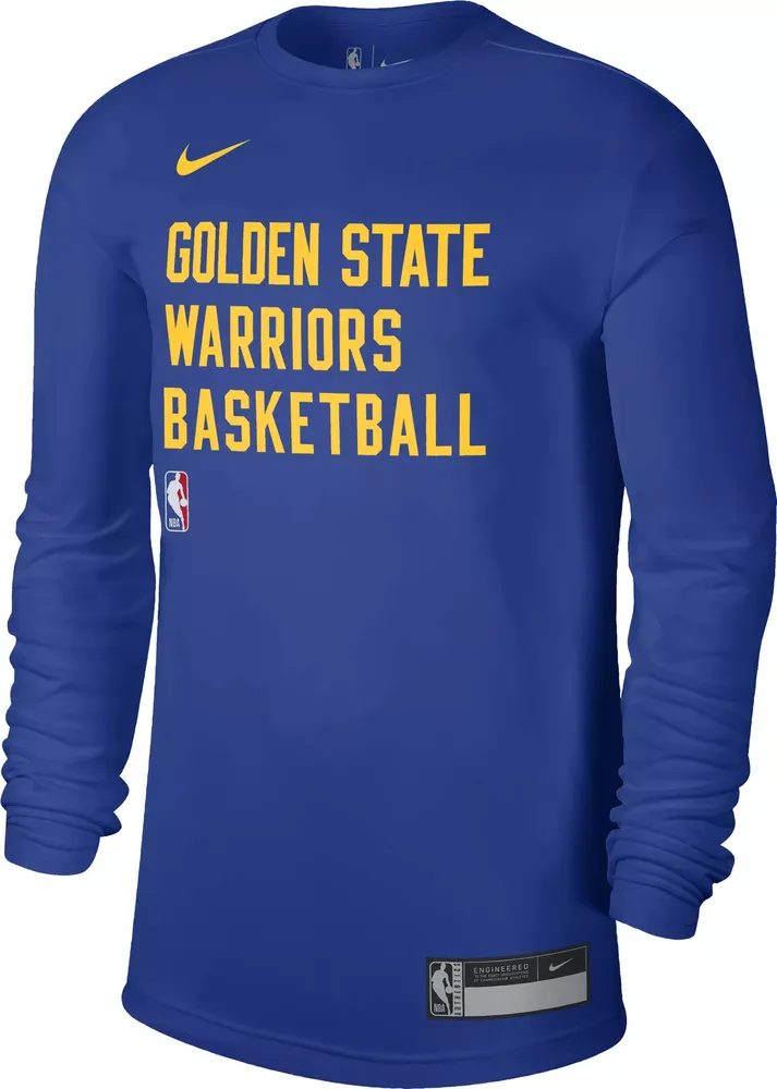 Nike Men's Golden State Warriors Blue Practice Long Sleeve T-Shirt