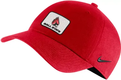 Nike Men's Ball State Cardinals Cardinal Heritage86 Logo Adjustable Hat