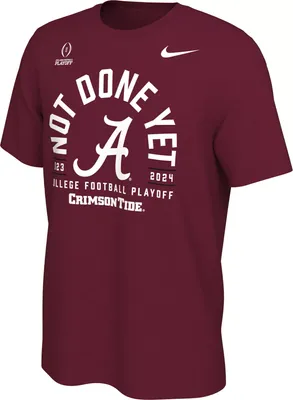 Nike Men's 2023-24 College Football Playoff Rose Bowl Bound Alabama Crimson Tide Not Done Yet T-Shirt