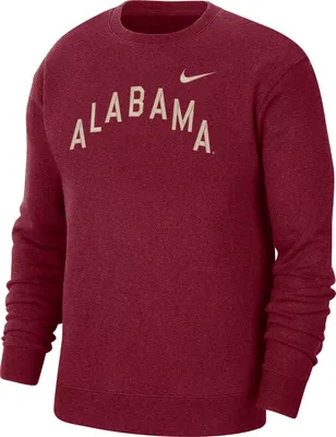 Nike Men's Alabama Crimson Tide Club Fleece Arch Word Crew Neck Sweatshirt