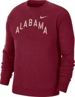 Nike Men's Alabama Crimson Tide Club Fleece Arch Word Crew Neck Sweatshirt