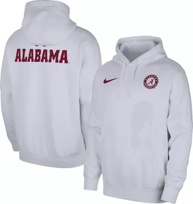 Nike Men's Alabama Crimson Tide White Football Team Issue Club Fleece Pullover Hoodie