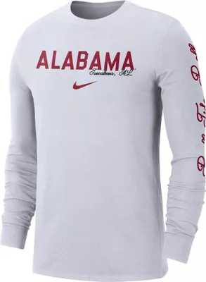 Nike Men's Alabama Crimson Tide White Cotton Varsity Game Long Sleeve T-Shirt