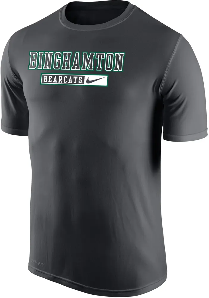 Nike Men's Binghamton Bearcats Grey Dri-Fit Legend Wordmark T-Shirt