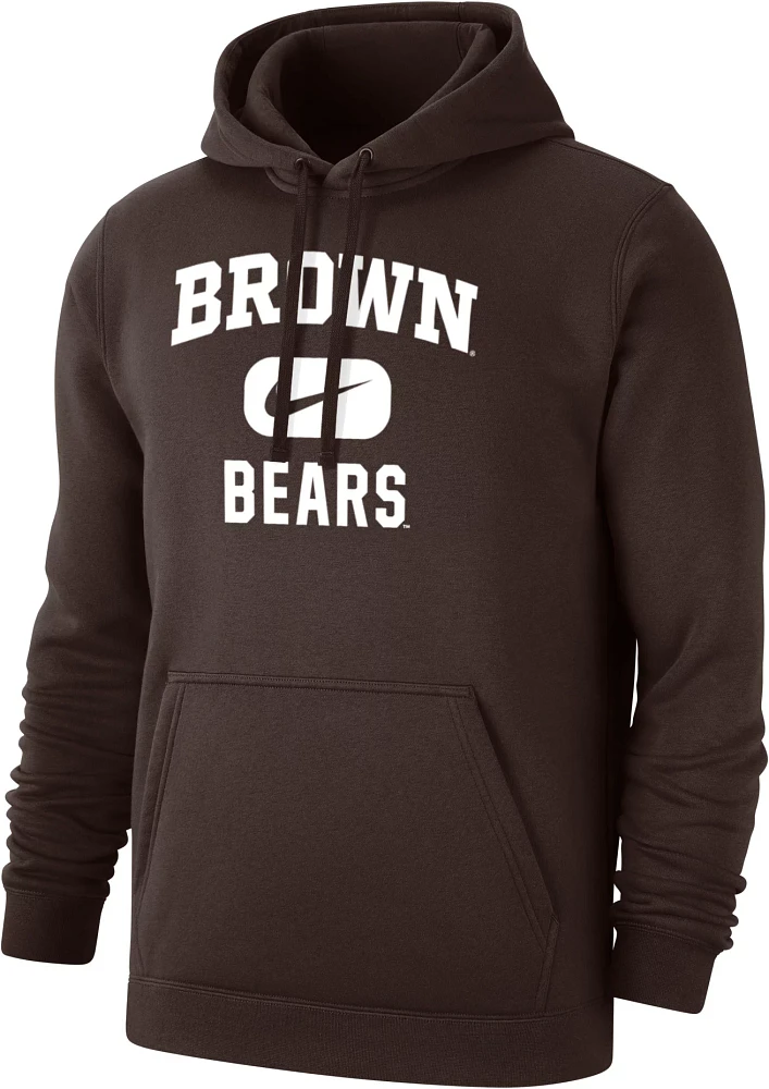 Nike Men's Brown University Bears Club Fleece Pill Swoosh Pullover Hoodie