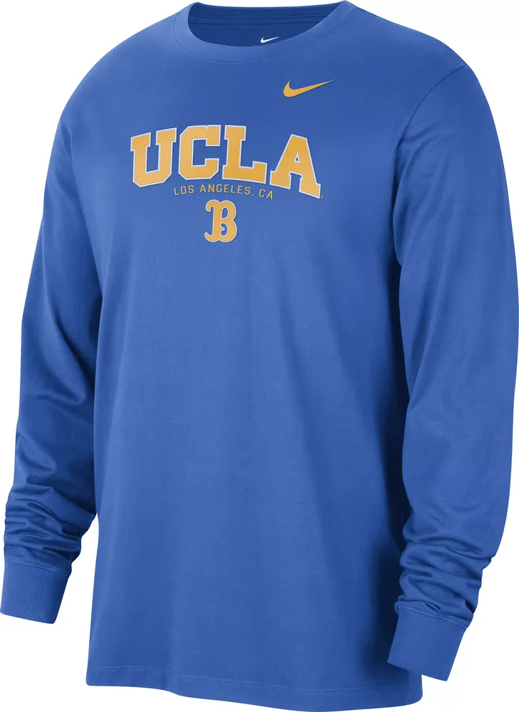 Nike Men's UCLA Bruins Blue Classic Core Cotton Logo Long Sleeve T-Shirt