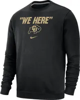 Nike Men's Colorado Buffaloes Black We Here Crew Neck Pullover Sweatshirt