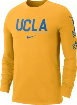 Nike Men's UCLA Bruins Gold Cotton Varsity Game Long Sleeve T-Shirt