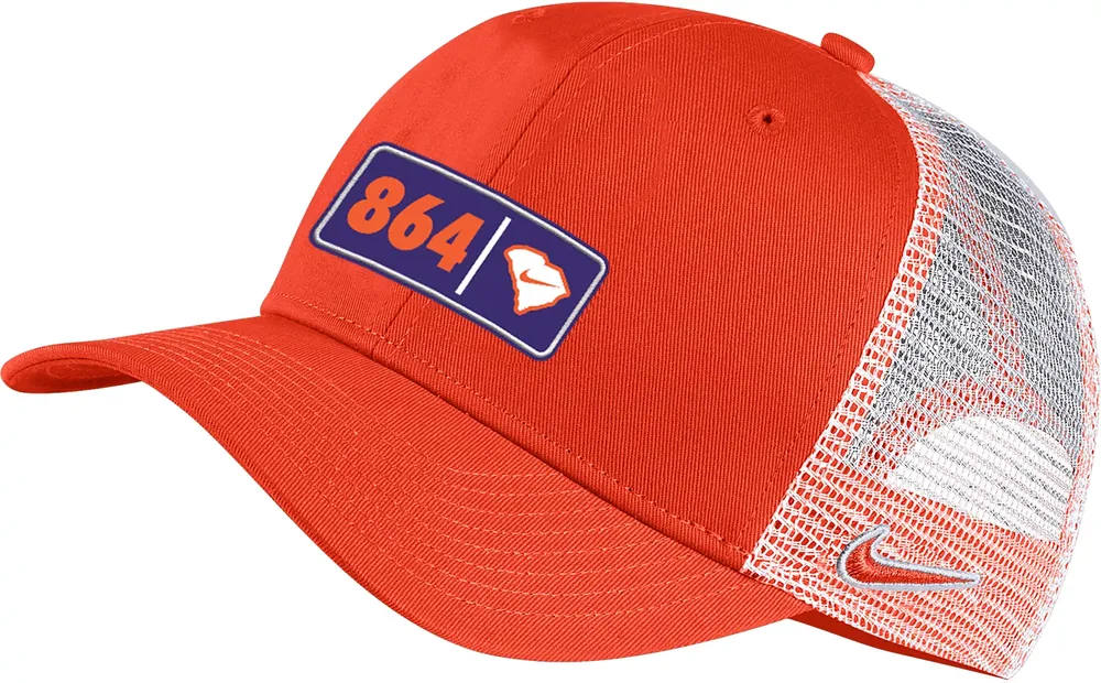 Nike Men's Clemson Tigers Orange 864 Area Code Classic99 Trucker Hat