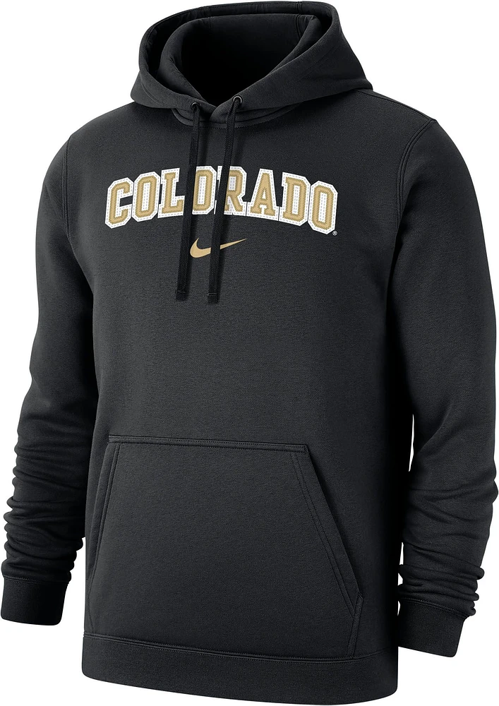 Nike Men's Colorado Buffaloes Black Club Fleece Wordmark Pullover Hoodie