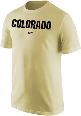 Nike Men's Colorado Buffaloes Gold Core Cotton Wordmark T-Shirt