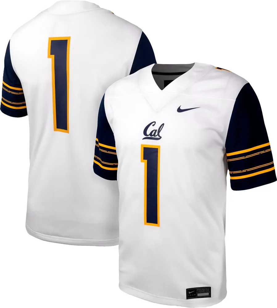 Nike Men's Cal Golden Bears #1 White Replica Away Football Jersey