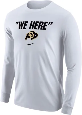 Nike Men's Colorado Buffaloes White We Here Long Sleeve T-Shirt