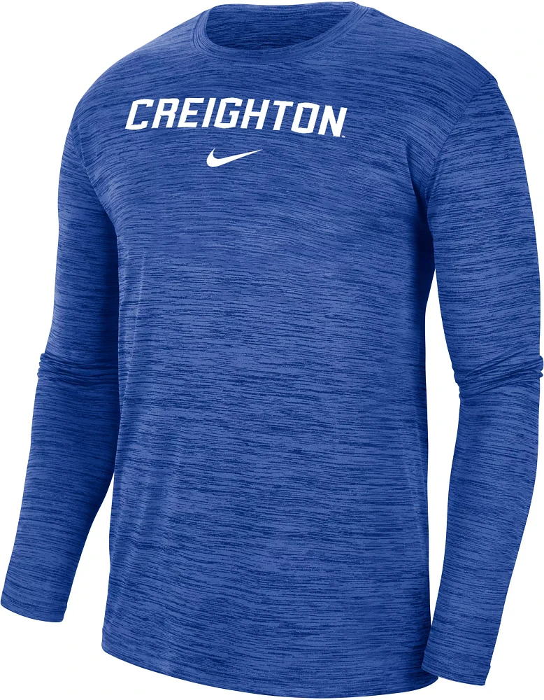 Nike Men's Creighton Bluejays Blue Dri-FIT Velocity Football Team Issue T-Shirt