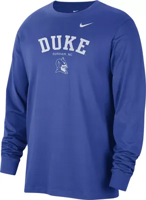 Nike Men's Duke Blue Devils Royal Classic Core Cotton Logo Long Sleeve T-Shirt