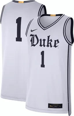 Nike Men's Duke Blue Devils #1 White Dri-FIT Limited Alternate Home Basketball Jersey