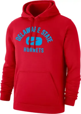 Nike Men's Delaware State Hornets Red Club Fleece Pill Swoosh Pullover Hoodie