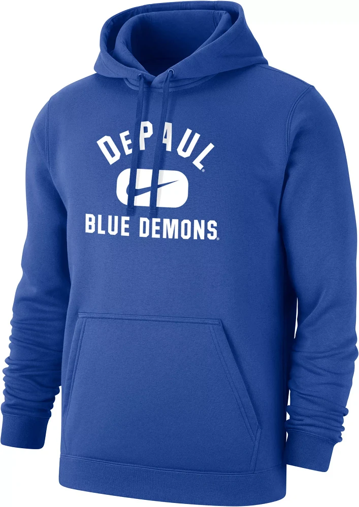 Nike Men's DePaul Blue Demons Royal Club Fleece Pill Swoosh Pullover Hoodie