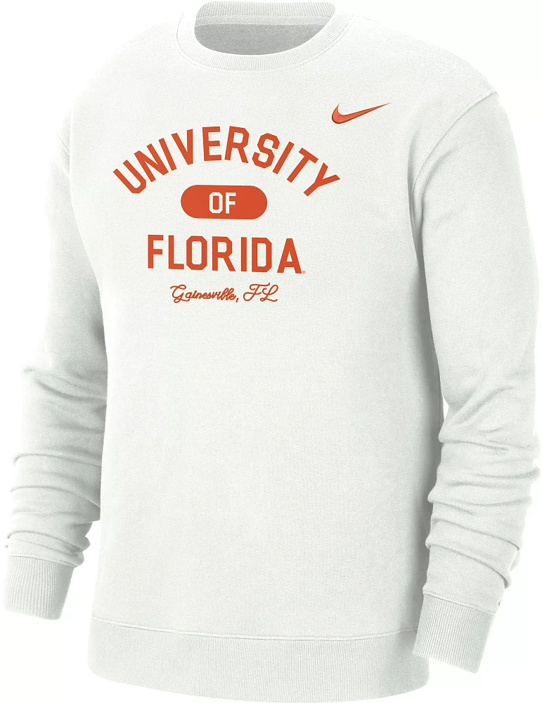 Nike Men's Florida Gators White Everyday Campus Crew Neck Sweatshirt