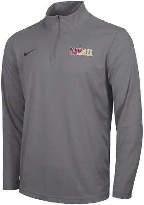 Nike Men's Florida State Seminoles Grey Intensity Quarter-Zip Shirt