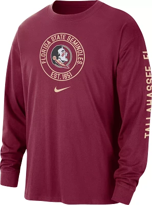 Nike Men's Florida State Seminoles Maroon Max90 Heritage Long Sleeve T-Shirt