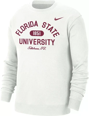 Nike Men's Florida State Seminoles White Everyday Campus Crew Neck Sweatshirt