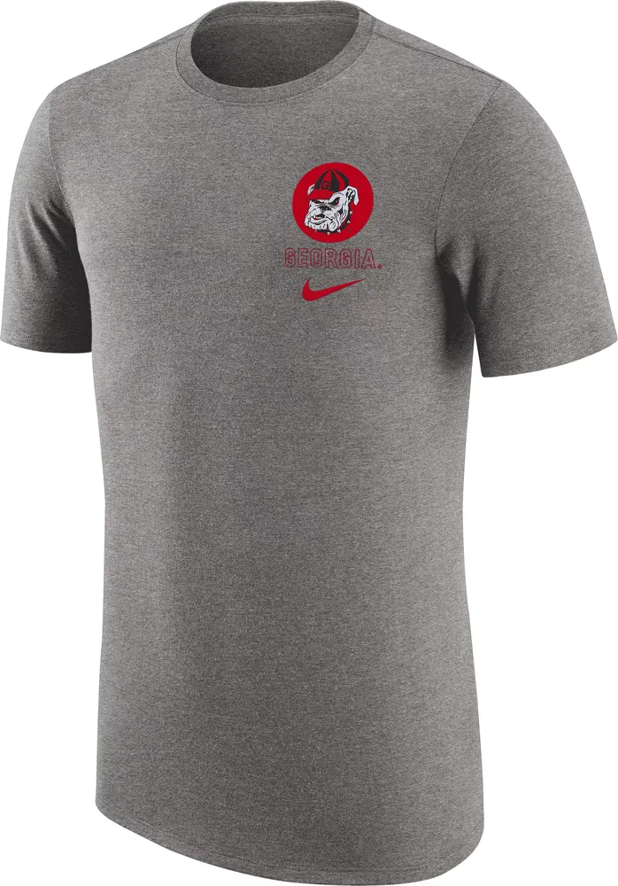 Nike Men's Georgia Bulldogs Grey Tri-Blend Retro Logo T-Shirt