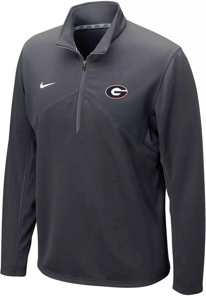 Nike Men's Georgia Bulldogs Grey Dri-FIT Training Long Sleeve Quarter-Zip