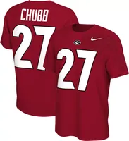 Nike Men's Georgia Bulldogs #24 Red Nick Chubb Football Jersey T-Shirt