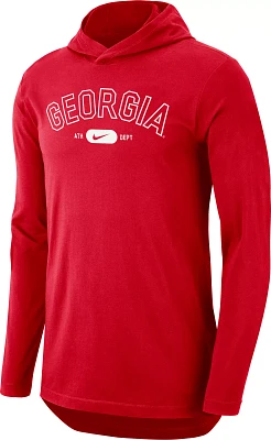 Nike Men's Georgia Bulldogs University Red Dri-FIT Hoodie Long Sleeve T-Shirt