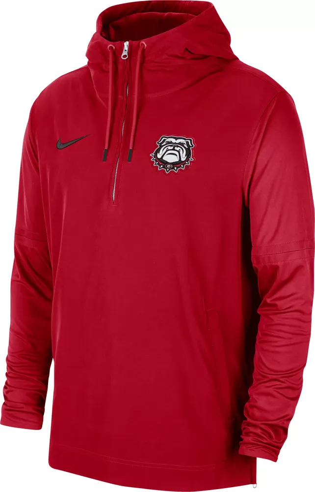 Nike Men's Georgia Bulldogs Red Lightweight Football Sideline Player's Jacket