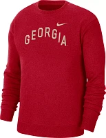 Nike Men's Georgia Bulldogs Red Club Fleece Arch Word Crew Neck Sweatshirt