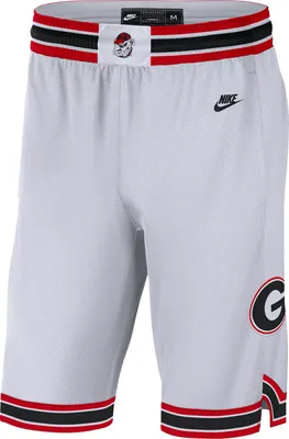 Nike Men's Georgia Bulldogs White Replica Road Basketball Shorts
