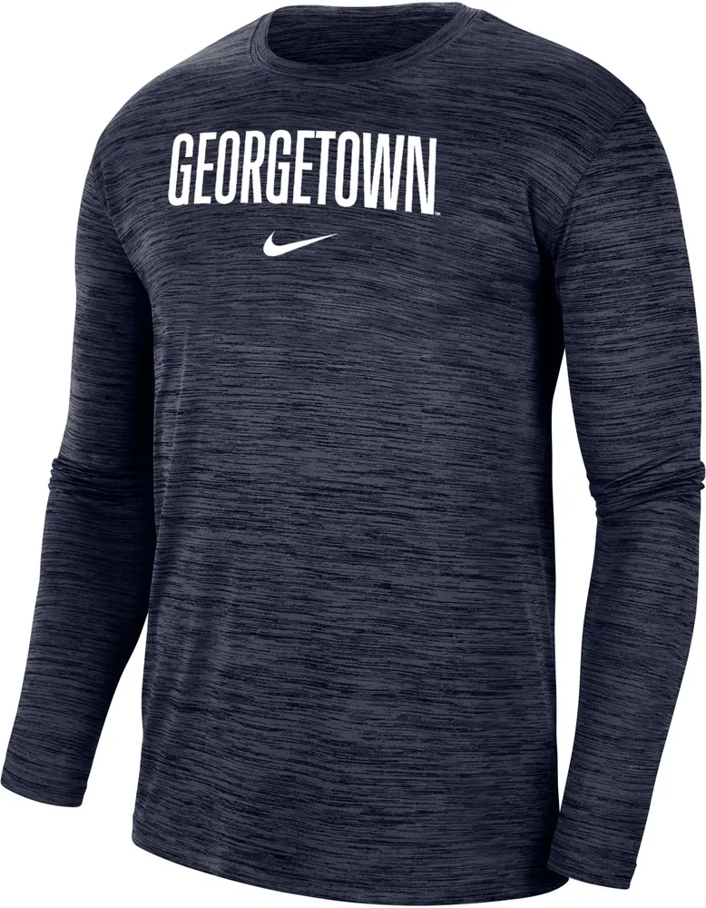 Nike Men's Georgetown Hoyas Blue Dri-FIT Velocity Football Team Issue T-Shirt