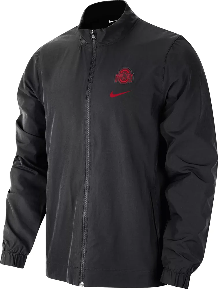 Nike Men's Ohio State Buckeyes Black Woven Full-Zip Jacket