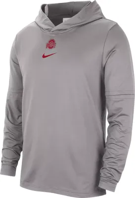 Nike Men's Ohio State Buckeyes GrayPewter Grey Dri-FIT Football Team Issue Long Sleeve T-Shirt