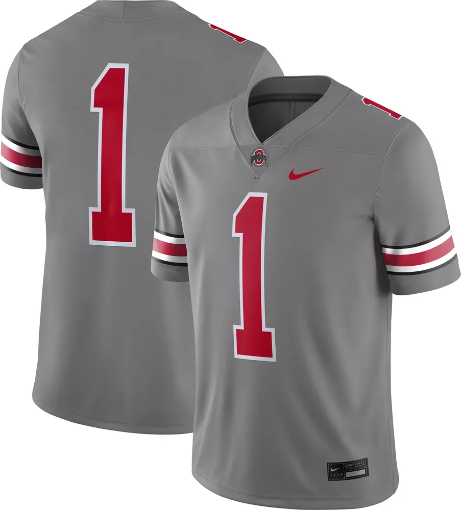 Nike Men's Ohio State Buckeyes Grey Dri-FIT Alternate Game Football Jersey