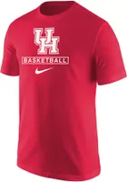 Nike Men's Houston Cougars Red Basketball Core Cotton T-Shirt