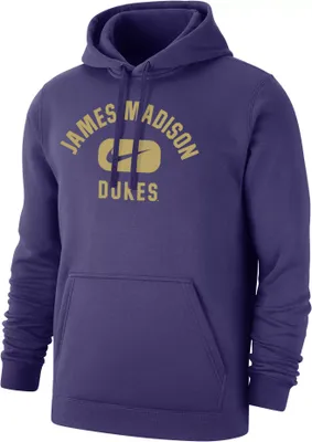 Nike Men's James Madison Dukes Purple Club Fleece Pill Swoosh Pullover Hoodie