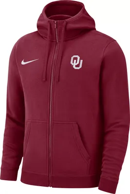 Nike Men's Oklahoma Sooners Crimson Club Fleece Full-Zip Hoodie