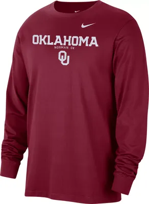 Nike Men's Oklahoma Sooners Crimson Long Sleeve T-Shirt