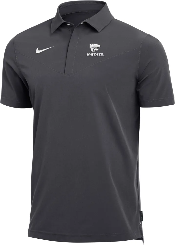 Nike Men's Kansas State Wildcats Grey Dri-FIT Coaches Polo