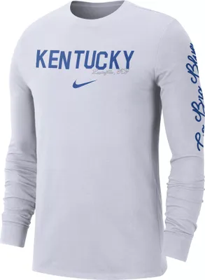 Nike Men's Kentucky Wildcats White Cotton Varsity Game Long Sleeve T-Shirt
