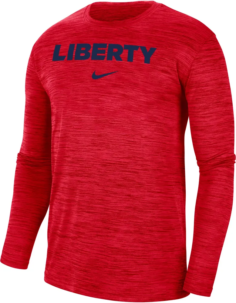 Nike Men's Liberty Flames Red Dri-FIT Velocity Football Team Issue T-Shirt