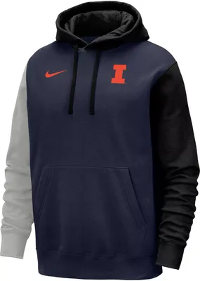 Nike Men's Illinois Fighting Illini Colorblock Blue Club Fleece College Pullover Hoodie