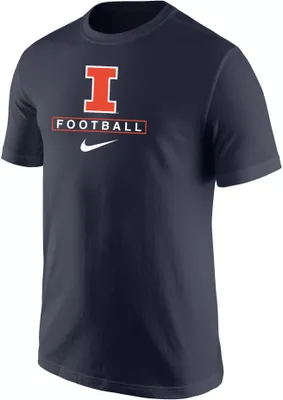 Nike Men's Illinois Fighting Illini Blue Football Core Cotton T-Shirt