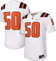 Nike Men's Illinois Fighting Illini #50 White Replica Away Football Jersey