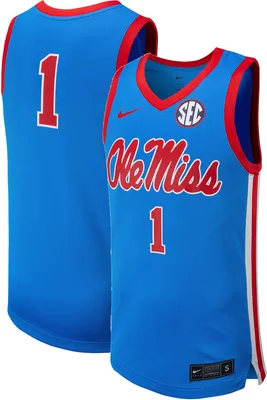 Nike Men's Ole Miss Rebels #1 Blue Replica Basketball Jersey