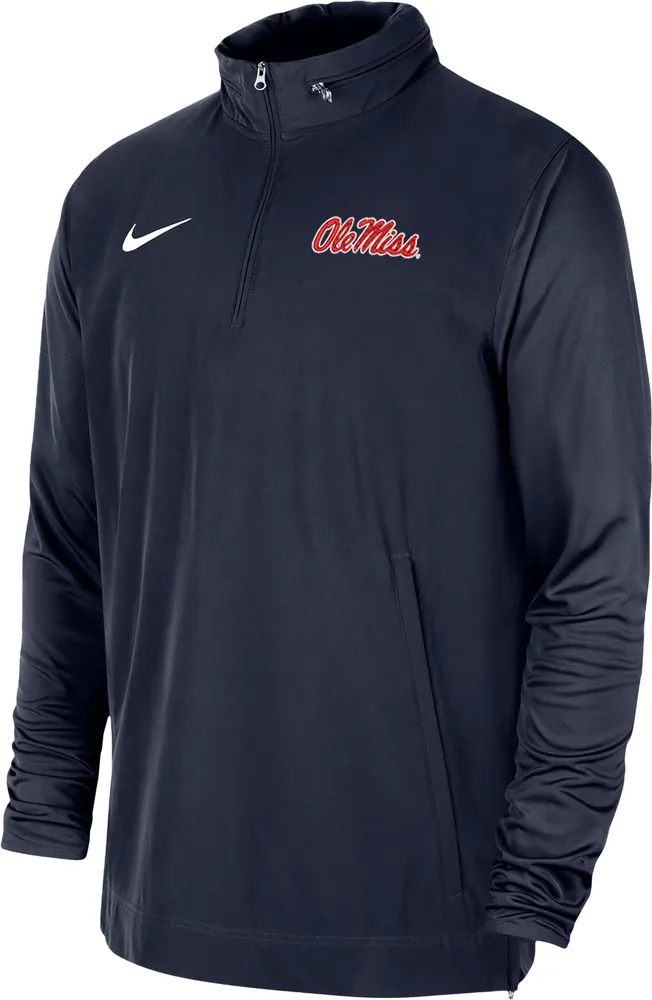 Nike Men's Ole Miss Rebels Blue Football Sideline Coach Lightweight Jacket