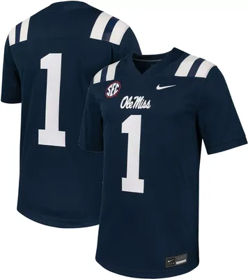 Nike Men's Ole Miss Rebels Blue Untouchable Home Game Football Jersey